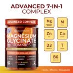 Magnesium Glycinate Gummies for Kids & Adults - High Strength Magnesium Glycinate 400mg with Malate, Zinc, D3, B6 & Taurine – Orange & Flavours – Sleep, Focus & Relaxation – 60 Chews - Image 3