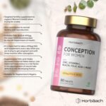 Conception Vitamins for Women | 400µg Folic Acid for Fertility Support - 3 Months Supply | Multivitamin & Mineral Formula with Vitamin C, Iron, Zinc & More! | 90 Vegan Tablets | by Horbaach - Image 3