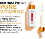 L'Oréal Paris Revitalift Clinical 12% Pure Vitamin C Brightening Serum for Face, Powerful Antioxidant Protection, Brighter & Smoother Skin, includes Hyaluronic Acid, Salicylic Acid, Vitamin C - Image 3