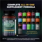 Sea Moss, Shilajit, Ashwagandha, Black Seed Oil, Burdock Root, Turmeric, Vitamin D3 & Vitamin C with MultiMinerals 9-in-1 Wellness Supplement - 60 Capsules - MightyMineral by Natural Gold Wellness - Image 6