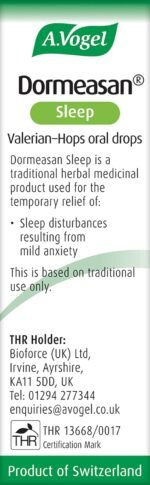 A.Vogel Dormeasan Sleep Valerian-Hops Oral Drops - 17 Days Supply as a Sleeping Aid - Extracts of Fresh Valerian Root - Not Tablets (15ml) - Image 4
