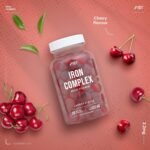 Iron 28mg Gummies with Vitamin C, Niacin, Vitamin B6, B5, B12, Folic Acid & Biotin – 60 Vegan Gummies – Tapioca Base – Cherry Flavour – by Alpha01 - Image 3