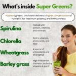 Organic Super Greens Powder - 100g - Blend of Spirulina, Chlorella, Wheatgrass & Barley Grass - Rich in Vitamin A, B12 & Iron - Image 4