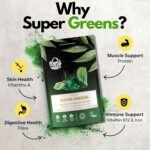 Organic Super Greens Powder - 100g - Blend of Spirulina, Chlorella, Wheatgrass & Barley Grass - Rich in Vitamin A, B12 & Iron - Image 5
