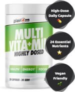 Per4m High Dose Daily Multi Vitamin & Minerals | 20 Essential nutrients for Health, Energy & Focus | 30 Servings and 30 Capsules - Image 3