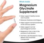 Magnesium Glycinate Supplements - 1040mg of Magnesium - 120 High Strength Capsules Providing 208mg Elemental Per Serving - Pure Active Ingredient - UK Manufactured by New Leaf Products - Image 3