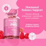 PMS Gummies - Vegan PMS Supplements for Women - with Probiotics, Vitamin B6, Magnesium - Vegan - Hormone Balance for Women - 60 Gummies - Novomins - Image 3