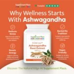 SupplementPlace Ashwagandha KSM-66 Root Extract Capsules | High Strength 500mg Full Spectrum Adaptogen Supplement Tablets for Stress, Energy & Sleep Support | 60x Vegan Capsules For Men & Women - Image 4
