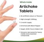 Artichoke Extract Tablets - 120 High Strength Artichoke Extract Tablets Enriched with Black Pepper - Artichoke Supplements No Inulin or Leaf Fibre - 5% Cynarin - 1000mg Artichoke Extract Made in UK - Image 3