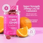 CoQ10 Gummies – 250mg High Strength CoQ10 Supplement – 60 Gummies – Coenzyme Q10 with EPA, DHA, Vitamin B3 & Zinc - Co Enzyme CQ10 Naturally Fermented High Absorption CQ10 Supplement - Novomins - Image 3