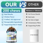 25-in-1 Multivitamin Supplements for Dogs - Multi-Vitamin Treats For Dogs Multivitamin Chewable Dog Vitamins For Heart,Skin,Coat,Natural Balance,Digestion for All Ages 200 Chews Chicken Flavor - Image 4