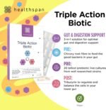 Healthspan Triple Action Biotic | Optimal Gut & Digestion Support | Pre, Pro & Post Gut Health | Chicory Root Fibre | 20 Billion Probiotic Bacteria | Plus Tributyrin | Added Biotin & Zinc | Vegan - Image 3