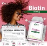 Biotin 10,000mcg - 365 Vegan Micro Tablets - 1 Year Supply - Hair, Skin & Nails Growth Supplement for Women & Men - Made in The UK - Nu U Nutrition - Image 3