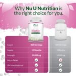 Biotin 10,000mcg - 365 Vegan Micro Tablets - 1 Year Supply - Hair, Skin & Nails Growth Supplement for Women & Men - Made in The UK - Nu U Nutrition - Image 4
