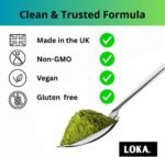 LOKA Vitality Greens+ -Daily Super Greens Powder for Energy - Gut Health & Immunity - 58 superfoods with Ashwagandha KSM66, Maca Root, Spirulina & Chlorophyll - 240g (30 Servings) - Made in The UK - Image 4