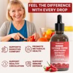 Cayenne Pepper Drops Liquid Extract Supplement | Hawthorn Berry, Turmeric Curcumin, Beet Root, Ginger, Black Pepper for Circulation, Energy and Digestive Health | Alcohol-Free - 60ml - Image 5