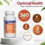 Vitamin B Complex Tablets | High Strength Formulation includes 8 B Vitamins, including Biotin & Folic Acid | Vegan & Vegetarian | Supports Brain Function & Energy Levels | 360 Tablets | Made in the UK - Image 4