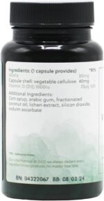 Vegan Vitamin D3 1000iu Capsules - Plant-Based from Natural Lichen - 120 Vegan Capsules - Non-GMO, Made in The UK by G&G Vitamins - Image 5