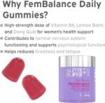 Nutriburst - FemBalance Hormone Balance for Women - Vitamin B6, Lemon Balm + Dong Quai - Regulate Hormones, Support Nervous System + Reduce Tiredness - 60 Gummies 1 Month Supply - Suitable for Vegans - Image 3