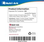 Organic Turmeric 700mg with Black Pepper – High Strength Curcumin Capsules | 240 Vegan Capsules (8-Month Supply) | Soil Association Certified & Made in The UK for Nutri-Ark - Image 4