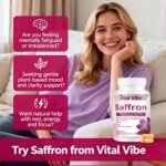 Saffron Supplements 88.5 mg 90 Capsules, 100% Pure Saffron Extract Capsules with Magnesium, Turmeric & Ashwagandha, Supports Mood, Memory, Energy, Heart & Eye Health, Vegan - Image 5