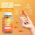 Vitammies Vegan Sugar Free Vitamin C and Zinc Gummies – Chewable Orange Lemonade Flavor Gummies Vitamins Adults and Kids – 200mg Vitamin C Per Serving for Daily Wellness (120 Units) - Image 3
