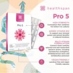Healthspan Probiotic 5 | Multi-Strain probiotic with 5 Billion Live Cultures from 3 Bacteria strains | Vitamin B12 to Support Your Immune Health | Vegan & Lactose Free Capsules (60 Capsules) - Image 3