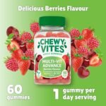 Chewy Vites Adult Multivitamin Advance, 60 Multivitamin Gummies, 12 Essential Nutrients, 2 Months Supply, Real Fruit Juice, Vegan, Berries Flavour - Image 3