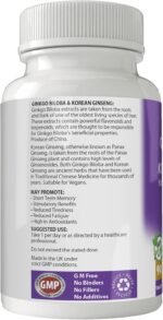 Ginkgo Biloba & Korean Ginseng for Improved Cognition and Healthy Ageing | 3000mg/1000mg x 90 Tablets | 100% Natural | Gluten Free | GM Free | Vegan - Image 3