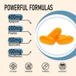 Apigenin 600mg, Optimal Dose Liposomal Apigenin Softgels for Sleep, Relaxation & Mood, Powerful Flavonoid, with Fisetin, Quercetin and Theaflavins (60 Count (Pack of 1)) - Image 3