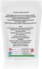 L-Theanine 250mg Green Tea 250 Veg Capsules – Relaxation & Stress Relief Supplement – Supports Focus, Mental Clarity & Calm Without Drowsiness - Image 4
