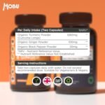 Organic Turmeric, Ginger & Black Pepper 1380mg 120 Capsules – High Strength Curcumin for Joint, Immune & Inflammation Support – Vegan No Fillers or Binders - MOBU UK - Image 5