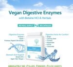 Vegan Digestive Enzymes with Betaine HCl - providing Bromelain, Amylase, Protease, Lipase, Papain, Apple Cider Vinegar, Ginger, Caraway, Turmeric, Peppermint, Fennel & Chamomile | 90 capsules, UK Made - Image 4