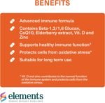 Elements Supreme Immunity – Immune Support Supplement with Beta-1,3/1,6-Glucan, Coenzyme Q10, Elderberry, Zinc - Image 4
