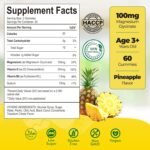 Magnesium Glycinate Gummies 100mg for Kids, Calm Magnesium Gummies for Sleep, Relaxation, Brain, Focus, Bones, No Melatonin, Gluten Free, Non GMO, Vegan, 60 Gummies (1) - Image 3
