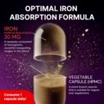 Iron Bisglycinate 30 mg – High Dose & Well Tolerated – High Absorption Iron Supplement – 120 Vegan Capsules – EU Lab Tested (1 Pack) - Image 5