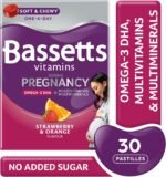 Bassetts Vitamins Pregnancy+ Omega-3 DHA Multivitamins & Multiminerals Strawberry & Orange Flavour 30 Gummy Pastilles - Image 3