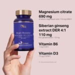 Blue Nature Brain Booster: Premium Cognitive Support - Magnesium, B6, Ginseng & Vitamin D Blend for Mental Clarity, Focus & Stress Relief- 40 Vegetarian Capsules - Image 3