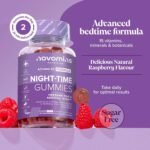 Night Time Gummies - Sugar-Free - Sleep Gummies for Adults - High Strength Natural Alternative to Melatonin Tablets - with Magnesium for Sleep, L-Theanine, Vitamin B12 - Novomins - Image 3