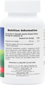 NaturesPlus Animal Parade MagKidz Children’s Magnesium Supplement - Natural Cherry Flavour, Teeth, Bones and Muscle Support - Gluten Free, Vegan - 90 Chewable Animal Shaped Tablets - Image 3