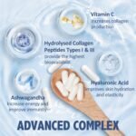 Marine Collagen Supplements for Women Men 2000mg 120 Capsules Hyaluronic Acid, Vitamin C & Ashwagandha, Hydrolysed Collagen Peptides Types I & III Collagen Complex for Skin Joints Hair - Image 4