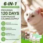 Cat Calming Diffuser with Three Timing Functions, 6-IN-1 Cat Pheromones Calming Diffuser Kit, 120-Day Cat Calming Plug-in Support Anxiety, Stress, and Relaxation for Cats 2 Diffusers+4 Refills - Image 5