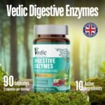 Vedic Digestive Enzymes + Herbs Complex for Better Digestion & Tummy Comfort | Advanced Digestive Supplement for Bloating, Gas, Indigestion | 5 Enzymes + Peppermint, Aloe, Licorice | UK Made, Vegan - Image 4