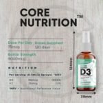 Core Vitamin D3 + K2 Spray | 2000iu (50mcg) Vitamin D3 + 25mcg Vitamin K2 (MK7) High Strength | 60ml for 120 Day Supply | 100% Vegan | Natural Orange Vitamin D Spray by Core Nutrition (Single Pack) - Image 4