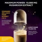 Lions Mane Mushroom Capsules 10 000mg – Highly Concentrated Extract Hericium Erinaceus 10:1 – Lab-Tested with Certificate Lions Mane Supplement – 180 Vegan Capsules - Image 5
