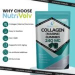 Collagen Gummies | High Strength Marine Source | 60 Blueberry Flavoured Gummies | Type 1 Hydrolysed Collagen Peptides | for Skin, Hair, Nails & Joints | Supplement for Women & Men | by NutriVolv - Image 3
