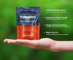 Turmeric Tablets 4000mg per Serving (2400mg Turmeric, 1400mg Ginger, 200 mg Black Pepper) | 180 High Strength Curcumin Tablet Supplements| Vegan and Gluten Free | UK Made - Image 3