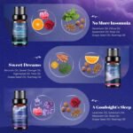 Aeshory 6 x 10ml Sleep Essential Oils Blend Set for Diffusers for Home, Natural Aromatherapy Oil - Fresh Breathe, Stress Relief, Stop The Snore, No More Insomnia, Sweet Dreams, A Goodnight's Sleep - Image 4