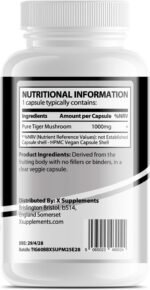 Tiger Milk Mushroom Capsules – 1000mg High Strength – Memory & Focus Support – 60 HPMC Vegan Capsules – 2 Month Supply – Respiratory & Lung Health – Natural Dietary Mushroom Supplement - Image 3