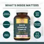 Niacin Supplements with Flush Effect, B3 Vitamin Supplement, Nicotinic Acid, B1 Thiamine, ALA, 120 Capsules, Cognitive Function, Cholesterol, Heart & Energy, 50mg Active Form (niacinamide alternative) - Image 7